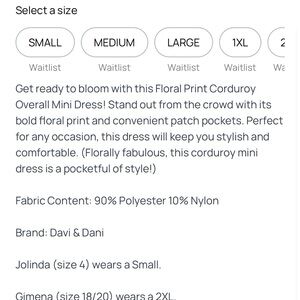 DAVI & DANI Vibrant Floral Corduroy Dress